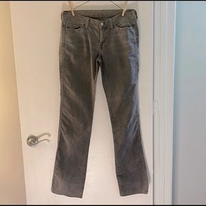 7 For All Mankind Womens waist size 28 Gray Corduroy Pants